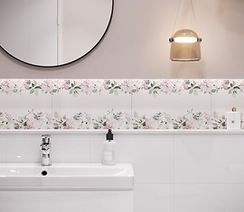 Biała płytka w małej łazience - Kolekcja AURA marki Cersanit