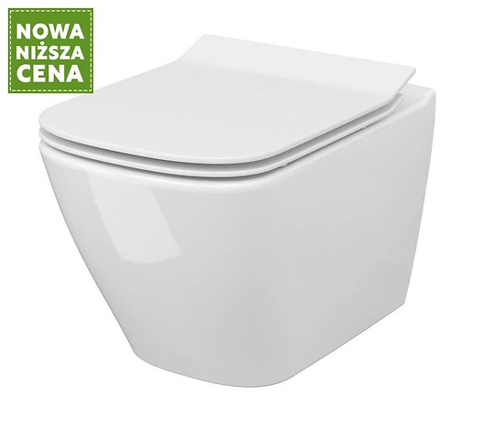 Zestaw B220: miska zawieszana CITY by Cersanit SQUARE z ukrytym montazem, deska ...