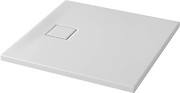 Brodzik Kwadratowy TAKO SLIM (80x4) - Biały Mat + Syfon