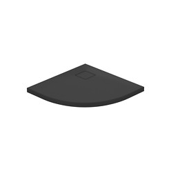 BRODZIK PÓŁOKRĄGŁY TAKO SLIM 80X4 CZARNY MAT+ SYFON