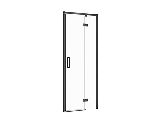 Drzwi na zawiasach kabiny prysznicowej LARGA 80x195 czarne, prawe szkło