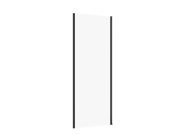 Ścianka kabiny prysznicowej LARGA czarna - (80x195) szkło transparentne