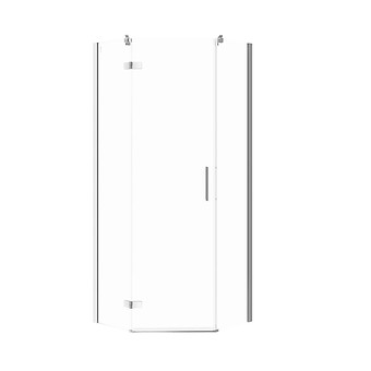 Kabina prysznicowa pięciokątna JOTA - (80x80x195) szkło transparentne - chrom, lewa
