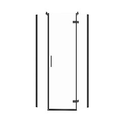 Kabina prysznicowa pięciokątna JOTA - (80x80x195) szkło transparentne - czarna, prawa