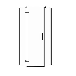Kabina prysznicowa pięciokątna JOTA - (80x80x195) szkło transparentne - czarna, lewa