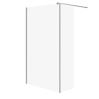 Set B790: Kabina walk-in MILLE ścianka stała chrom 123x50x200