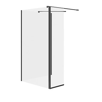 SET B801: Kabina walk-in MILLE z ruchomą ścianką czarny 90x100x30x200