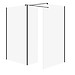 SET B805: Kabina walk-in MILLE z ruchomą ścianką czarny 100x90x30x200