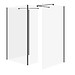 SET B809: Kabina walk-in MILLE z ruchomą ścianką czarny 90x90x90x30x200