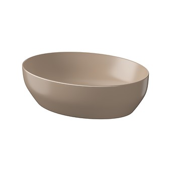 Umywalka nablatowa LARGA by Cersanit 50x38 elipsa brązowy mat