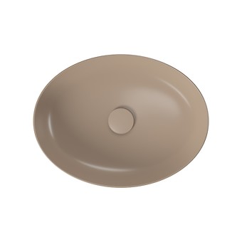 Umywalka nablatowa LARGA by Cersanit 50x38 elipsa brązowy mat