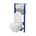 SET C28: stelaż AQUA 50 MECH QF + miska zawieszana CREA OVAL CleanOn z deską