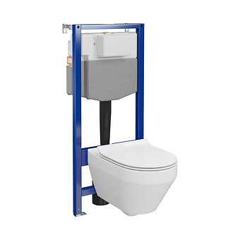 SET C28: stelaż AQUA 50 MECH QF + miska zawieszana CREA OVAL CleanOn z deską