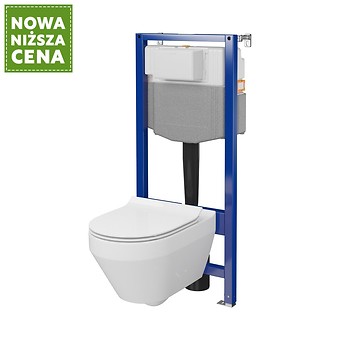 SET C29: stelaż AQUA 50 PNEU QF + miska zawieszana CREA OVAL CleanOn z deską