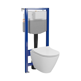 SET C15: stelaż AQUA 50 PNEU QF + miska zawieszana CITY by Cersanit OVAL CleanOn ...