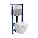 SET C15: stelaż AQUA 50 PNEU QF + miska zawieszana CITY by Cersanit OVAL CleanOn ...