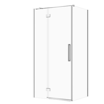 SET C90: Kabina prostokątna CREA zawias 100X90X200 lewa chrom szkło transparentne