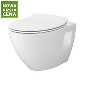 SET B904 Miska zawieszana MODUO PLUS OVAL CleanOn z deską duroplastową SLIM