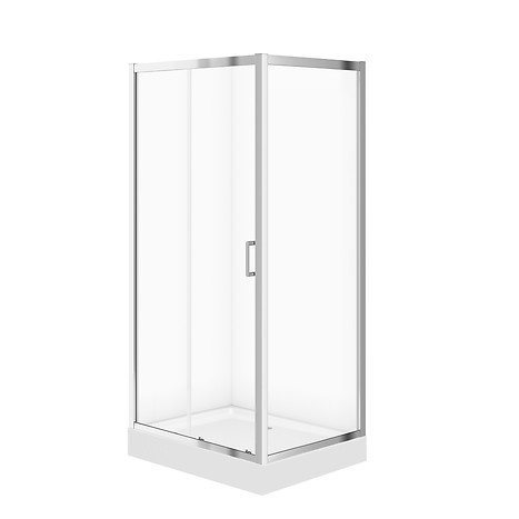 SET C182: Kabina prostokątna ARTECO przesuwna 100x80x190 chrom szkło transp + ...