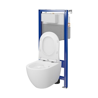 SET C251: stelaż AQUA 50 PNEU QF + miska zawieszana ZEN by Cersanit CleanOn z deską