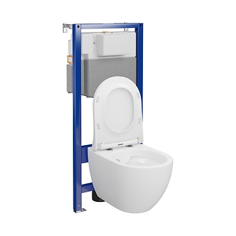 SET C251: stelaż AQUA 50 PNEU QF + miska zawieszana ZEN by Cersanit CleanOn z deską