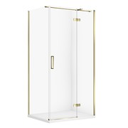 SET C562: Kabina prostokątna CITY by Cersanit 100X80X195 prawa złota szkło ...