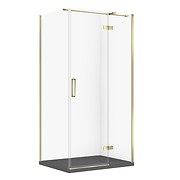 SET C564: Kabina prostokątna CITY by Cersanit 100X80X195 prawa złota szkło ...