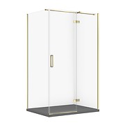 SET C588: Kabina prostokątna CITY by Cersanit 120X90X195 prawa złota szkło ...