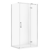 SET C600: Kabina prostokątna CITY by Cersanit 100X80X195 prawa chrom szkło ...