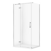 SET C601: Kabina prostokątna CITY by Cersanit 100X80X195 lewa chrom szkło ...