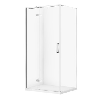 SET C601: Kabina prostokątna CITY by Cersanit 100X80X195 lewa chrom szkło ...