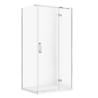 SET C602: Kabina prostokątna CITY by Cersanit 100X80X195 prawa chrom szkło ...