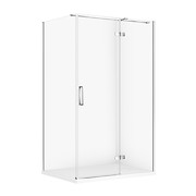SET C592: Kabina prostokątna CITY by Cersanit 120X90X195 prawa chrom szkło ...