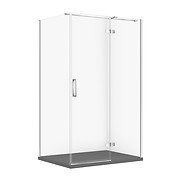 SET C596: Kabina prostokątna CITY by Cersanit 120X90X195 prawa chrom szkło ...