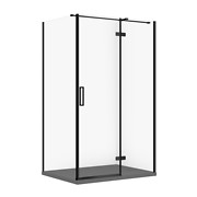 SET C580: Kabina prostokątna CITY by Cersanit 120X90X195 prawa czarna szkło ...