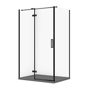 SET C581: Kabina prostokątna CITY by Cersanit 120X90X195 lewa czarna szkło ...