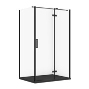 SET C582: Kabina prostokątna CITY by Cersanit 120X90X195 prawa czarna szkło ...
