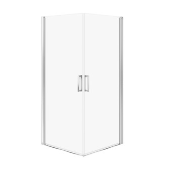 SET C380: Kabina kwadratowa MODUO 80X80X195 2 drzwi pełne chrom szkło transparentne