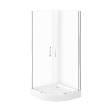 SET C391: Kabina półokragła MODUO 90X90X195 drzwi pełne chrom szkło ...