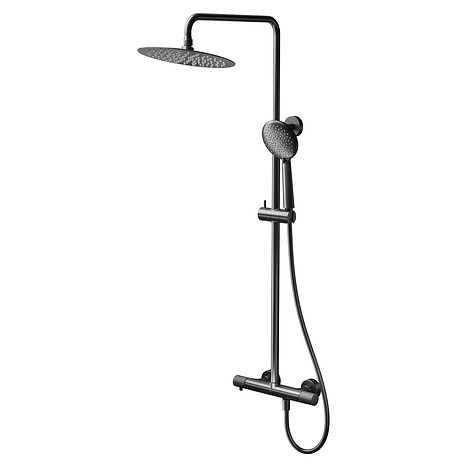 Kolumna natryskowa ZEN by Cersanit czarny gun metal, z baterią termostatyczną