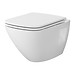 SET C459: Miska zawieszana MODUO PLUS SQUARE CleanOn z deską duroplastową SLIM