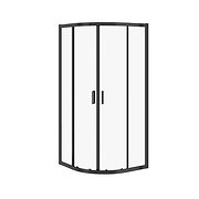 Kabina półokragła ARTECO 80X80X190 czarna szkło transparentne