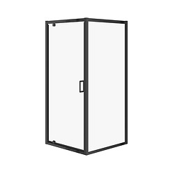 Kabina kwadratowa ARTECO czarna pivot 80X80X190 szkło transparentne