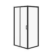 Kabina prostokątna ARTECO czarna 100X80X190 szkło transparentne