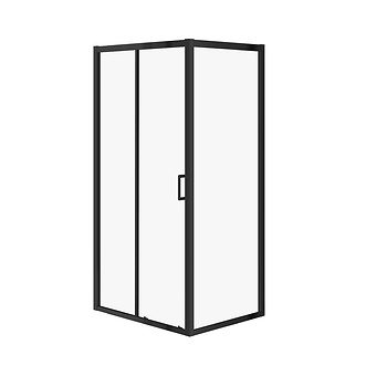 Kabina prostokątna ARTECO czarna 100X80X190 szkło transparentne