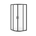 SET C705: Kabina półokragła ARTECO 80X80X190 czarna szkło transparentne + ...