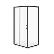 SET C709: Kabina prostokątna ARTECO 100X80X190 czarna szkło transparentne + ...