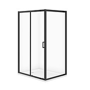 SET C711: Kabina prostokątna ARTECO 120X90X190 czarna szkło transparentne + ...