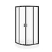 SET C707: Kabina półokragła ARTECO 80X80X190 czarna szkło transparentne + ...