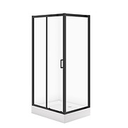 SET C710: Kabina prostokątna ARTECO 100X80X190 czarna szkło transparentne + ...